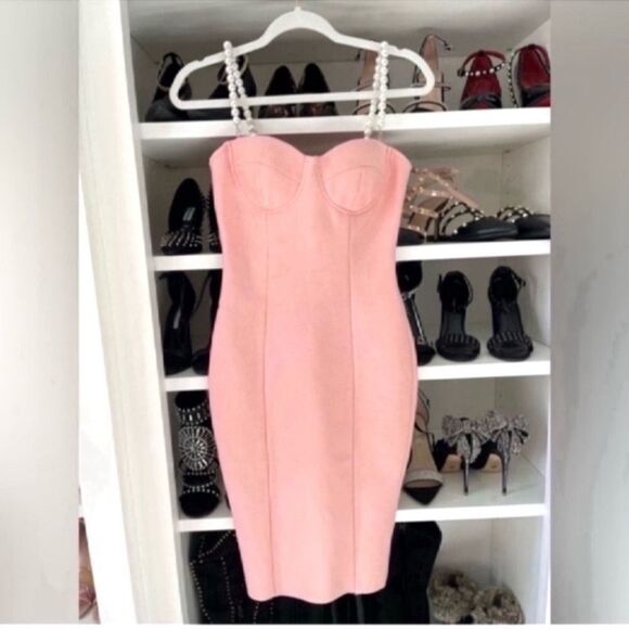 New Pearls Straps Split Hem Dress size XS - Picture 14 of 14